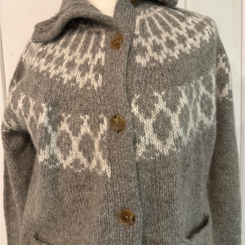 Alex Mill Gray and White Patterned Turtleneck Swe… - image 9